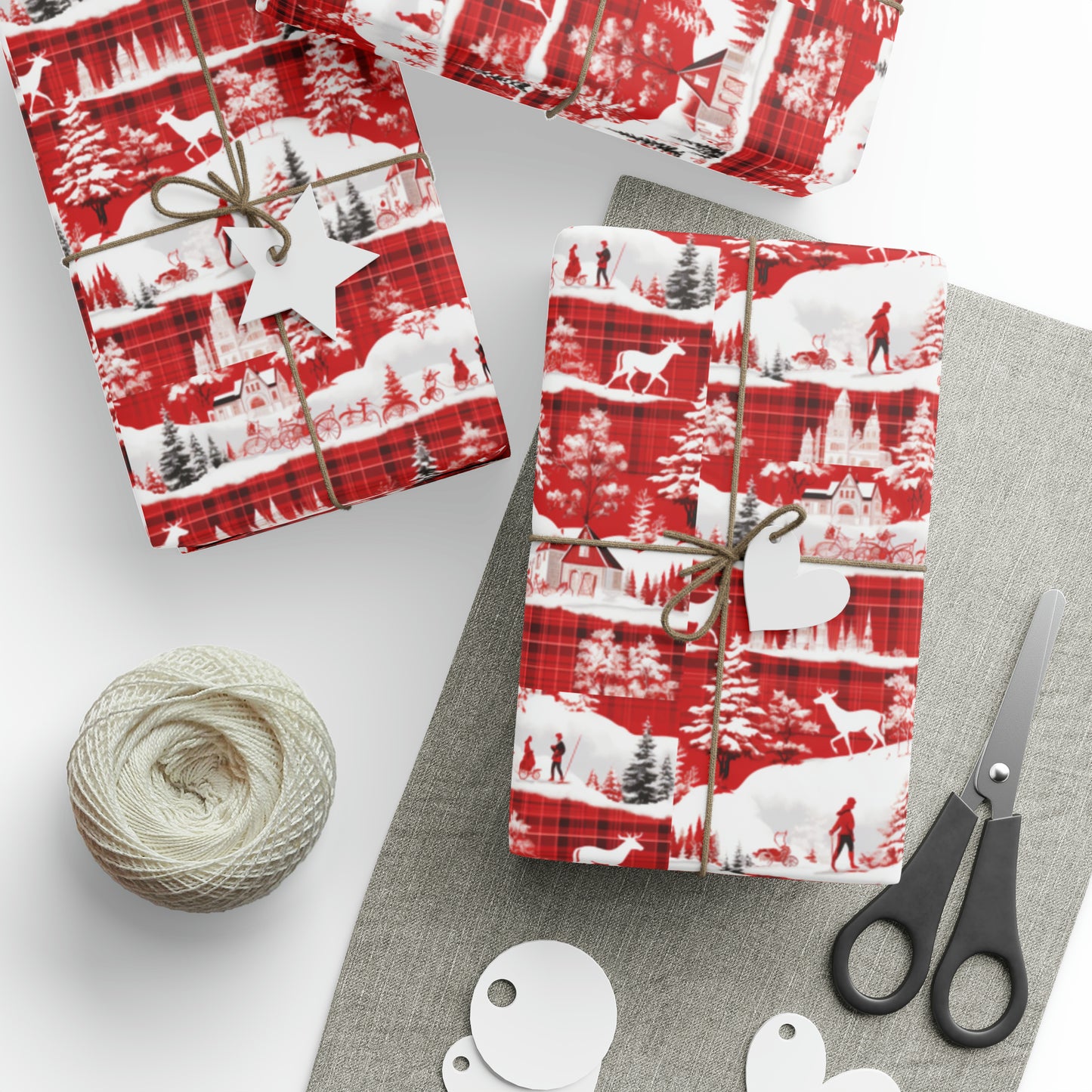 Santa Clause Plaid Wrapping Papers