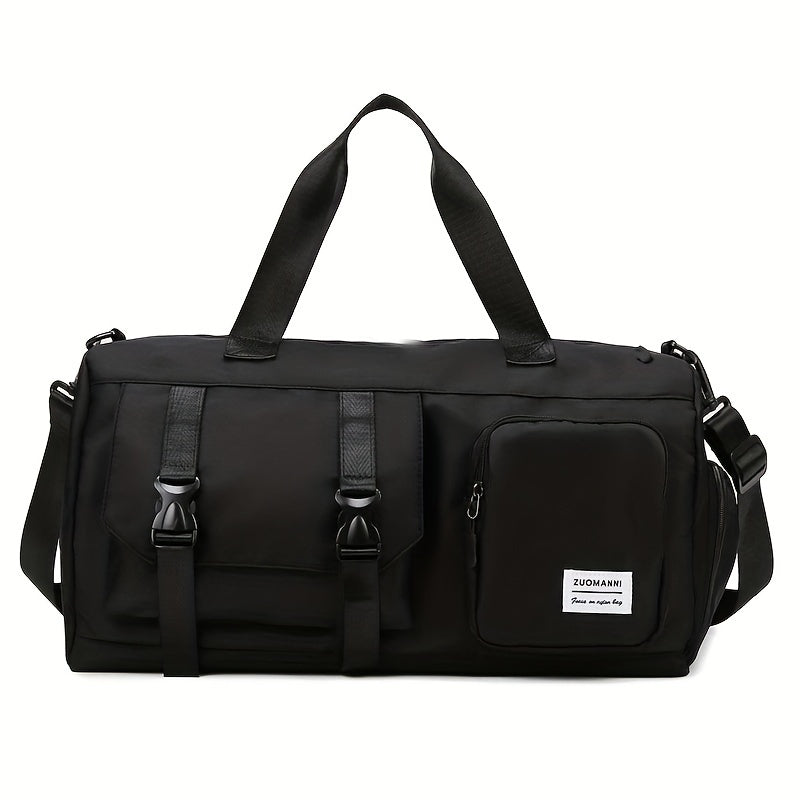 Eonothem High Quality Large Capacity Travel Duffle Bag - Adjustable Shoulder Strap, Multiple Pockets, Polyester Sports Gym Weekender Bag for Women in Bright Pink/Peacock Green/Peach/Light Grey/Light Blue//Blue/Black, Fitness