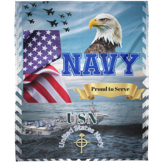 U.S. Navy American Pride Military Gift Blanket| Memorial Day Veteran 50 x 60