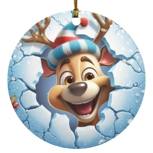 Cute Reindeer coming out of hole 2