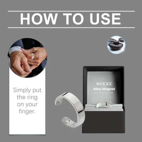 Hoexe Silver Magnetic  Body Comfort Sports Portable Simple Men's Daily Accessory Ring
