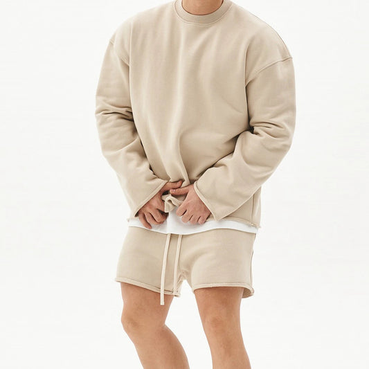 Mens Training Sports Suits Gym Fitness Kits Sportswear Hoodie Pullover Hooded Shorts Jogging Sets Cotton Running Tracksuits