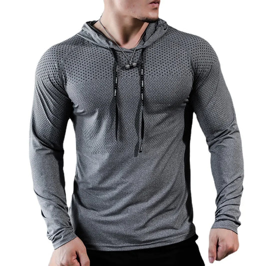 2025 Mens Fitness Tracksuit Running Sport Hoodie Gym Joggers Hooded Workout Athletic Clothing Muscle Training Sweatshirt Tops