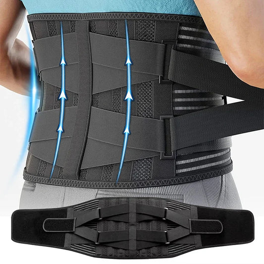 Adjustable Lower Back Support Brace — Breathable Waist Compression for Heavy Lifting, Sciatica Comfort, and Everyday Posture Support