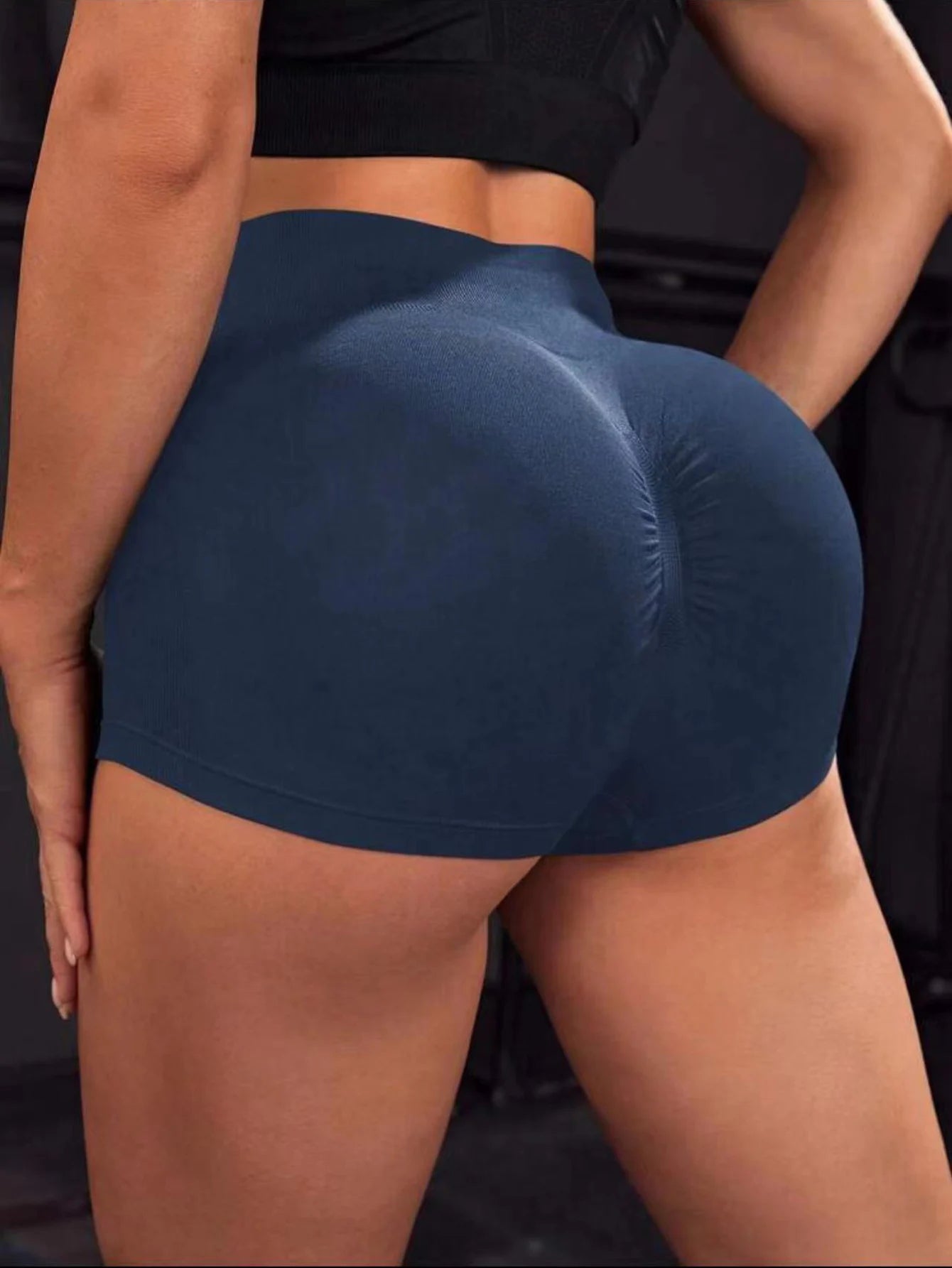 Women's high-waisted yoga sports pants three-point trousers leggings seamless high-elastic tights running fitness pants