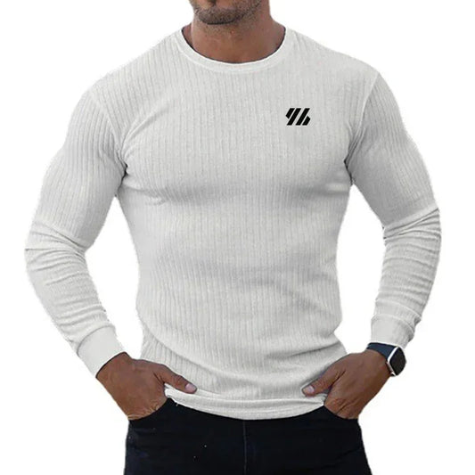 Mens Fitness Running TShirt Sport Knitwear Breathable Quick Dry Shirt Elastic Long Sleeve Tops Gym Bodybuilding Workout Clothing