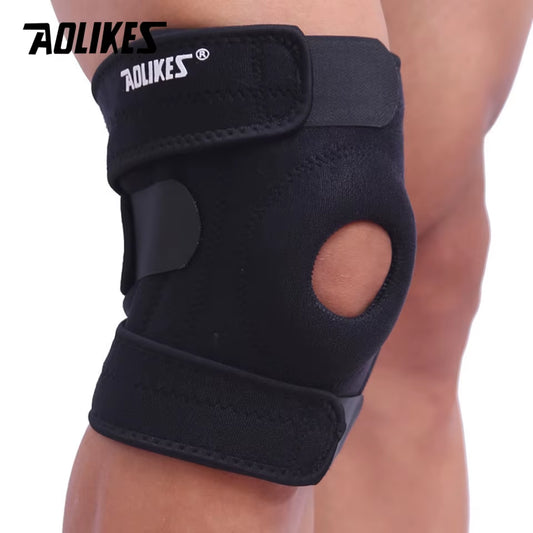 Adjustable Patella Knee Support Brace with Open-Kneecap Stabilizer — Compression Sleeve for Running, Gym, and Everyday Joint Support