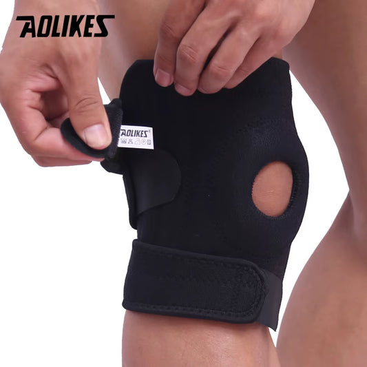 Adjustable Patella Knee Support Brace with Open-Kneecap Stabilizer — Compression Sleeve for Running, Gym, and Everyday Joint Support