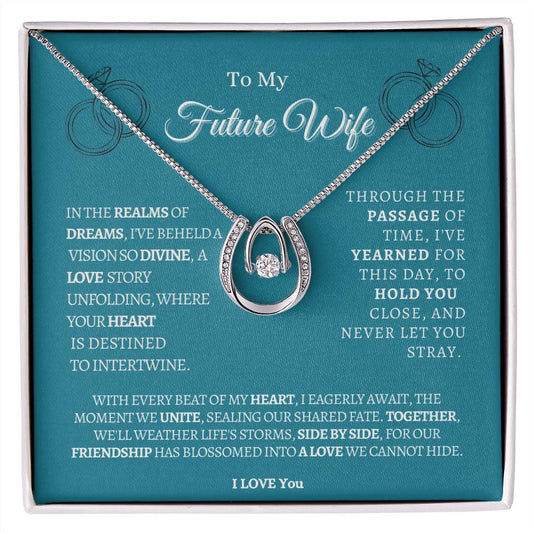 LUCKY IN LOVE NECKLACE|FUTURE WIFE|BRIDE|WEDDING|ENGAGEMENT|SOULMATE