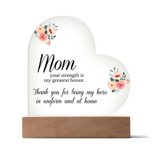 To Mom Heart Acrylic Plaque