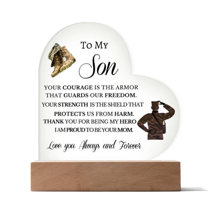 SON HEART ACRYLIC PLAQUE