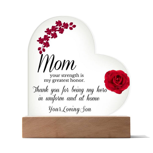 TO MOM HEART ACRYLIC PLAQUE