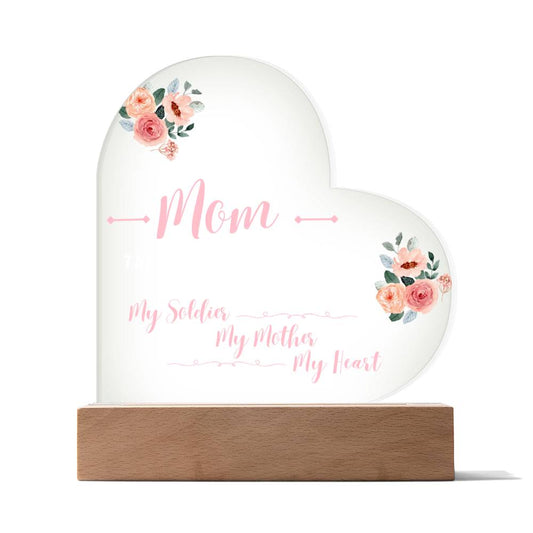 To Mother From Daughter Printed Heart Acrylic Plaque