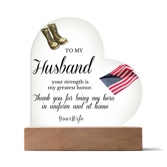 TO MY HUSBAND HEART GIFT ACRYLIC PLAQUE