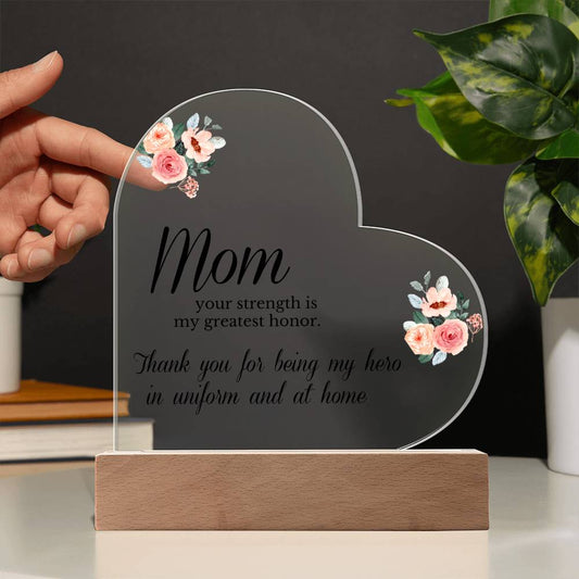 To Mom Heart Acrylic Plaque