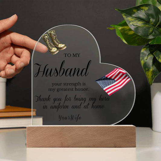 TO MY HUSBAND HEART GIFT ACRYLIC PLAQUE