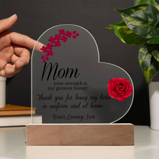 TO MOM HEART ACRYLIC PLAQUE