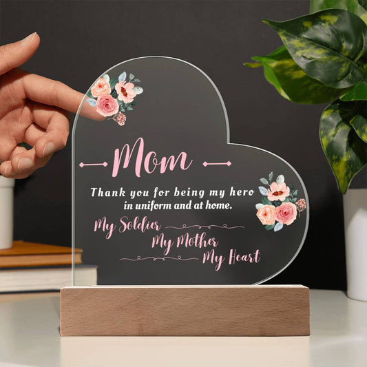 To Mother From Daughter Printed Heart Acrylic Plaque