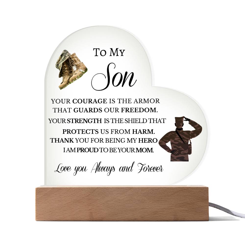 SON HEART ACRYLIC PLAQUE