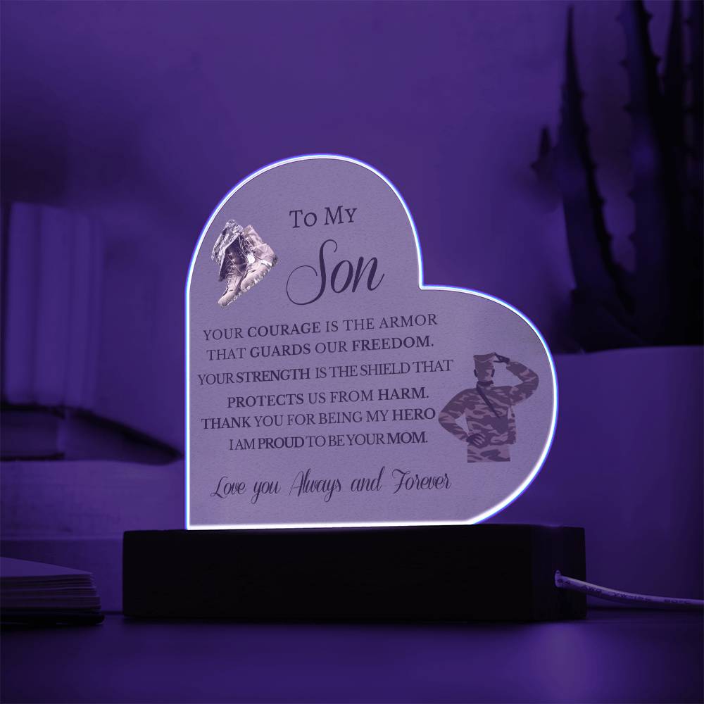 SON HEART ACRYLIC PLAQUE